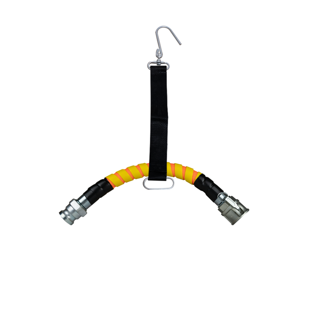 Schlauchbogen 35 mm MK35 mit Schlauchknickschutz, 60 cm, mit Schlauchhaltegurt Textil