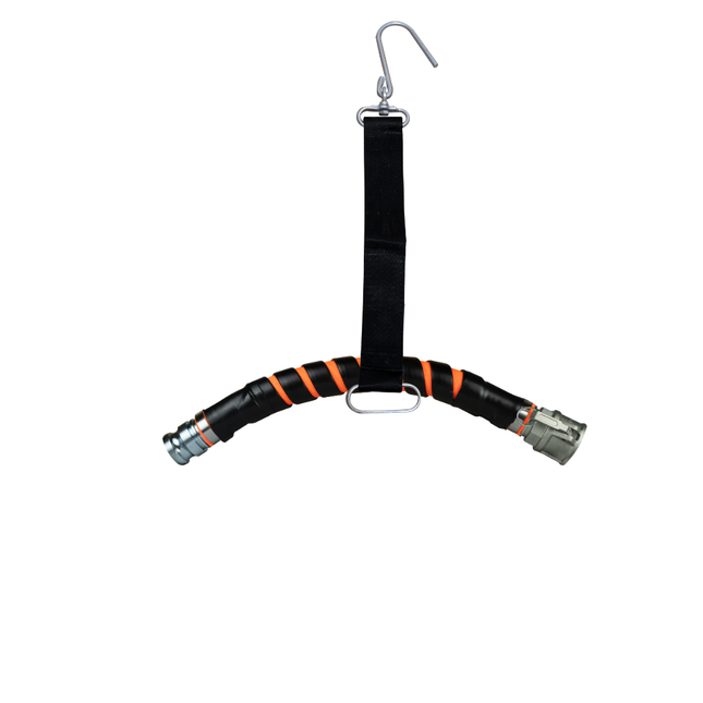 Schlauchbogen 50 mm MK50 mit Schlauchknickschutz, 70 cm, mit Schlauchhaltegurt Textil