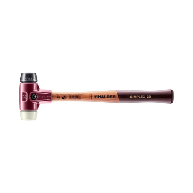 Schonhammer SIMPLEX mittelhart/hart Holz Gummi schwarz/Nylon weiß