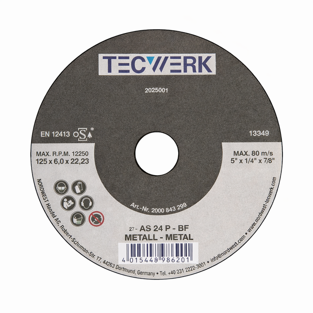 Schruppscheibe Action D125xS6mm gekröpft Bohrung 22,23 mm