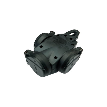 Schutzkontakt-Gummikupplung 3-fach Verteiler IP44 230V