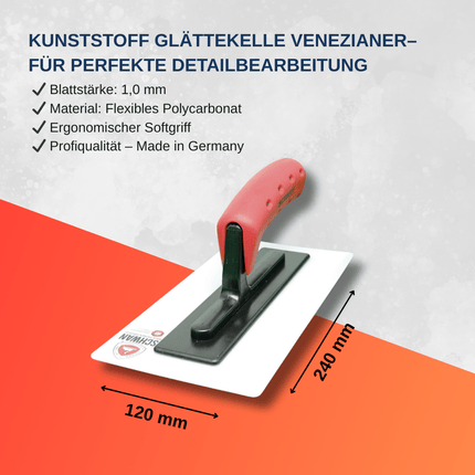 Schwan Kunststoff Glättekelle Venezianer-Form 240 x 120 mm