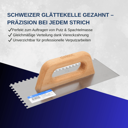 Schweizer Glättekelle gezahnt | Zahnkelle