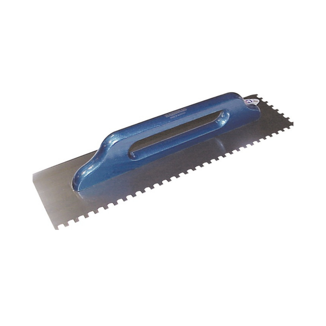 Schweizer Glättekelle Länge 500 mm Breite 130 mm Buchenholzgriff Zahnung 10x10 mm