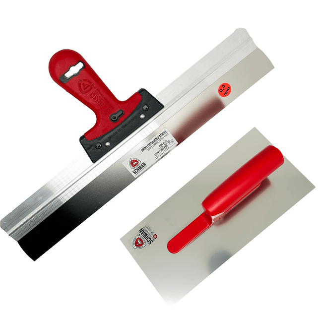 Set Flächenspachtel 50cm & Glättekelle 280 x 130mm rostfrei