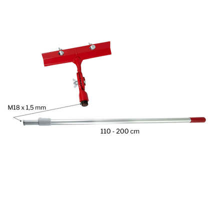 Spachtel-Gelenkhalter mit Alu- Teleskop-Gewindestiel 110–200 cm | Verstellbar