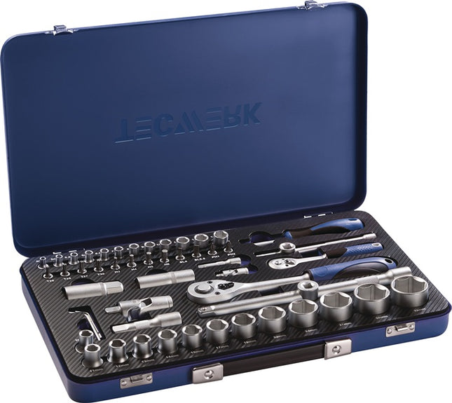 Steckschlüssel-Satz 55-teilig 1/4 + 1/2 ″ Schlüsselweiten 4-32 mm Anzahl Zähne 20/36 6-Kant