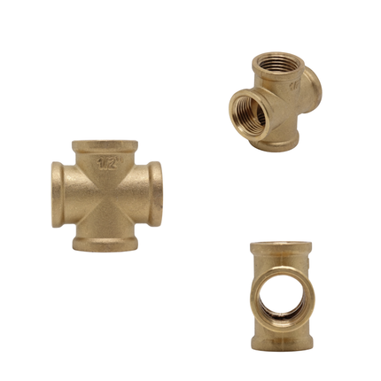 Temperguss Kreuzstück, 4x Innengewinde 1/2"