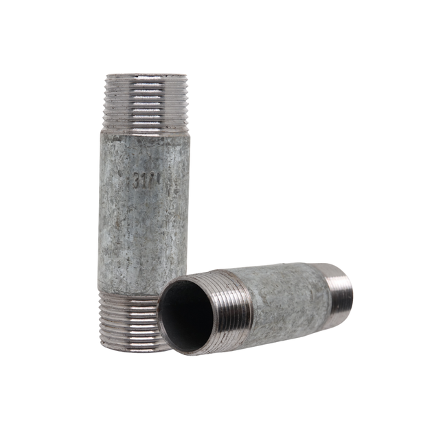 Temperguss Rohrgewindenippel m. Außengewinde 1/2"  100mm