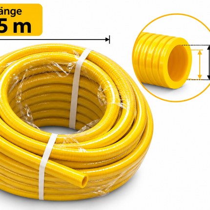 Wasserschlauch aus PVC,  flexibler mehrschichtiger gelber PVC-Schlauch