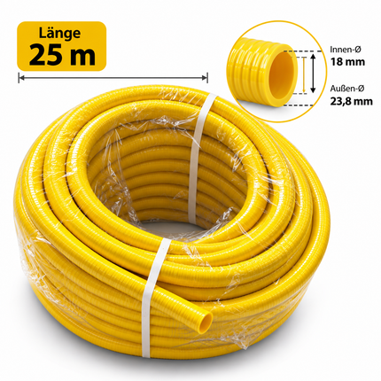 Wasserschlauch aus PVC,  flexibler mehrschichtiger gelber PVC-Schlauch