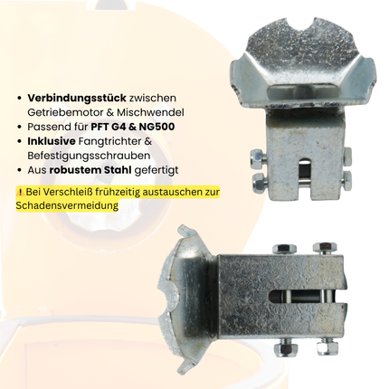Mitnehmerklaue mit Fangtrichter