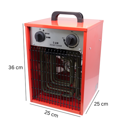 Elektroheizung 400V Profi-elektrisch Heizgebläse, Bauheizer 3-Heizstufen  5kW