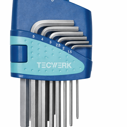 Winkelschraubendreher-Satz 9-teilig Kunststoffhalter SW 1,5 - 10 mm lang Kugelkopf