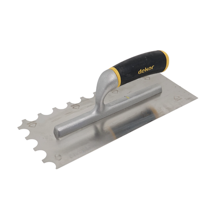 Zahnkelle halbrund mit Alu. Griff Mittelbett Zahnkelle 295x120mm 30" RS