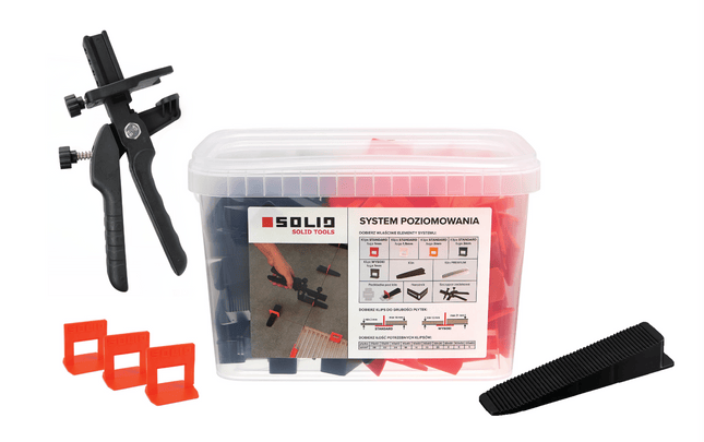 Zuglaschen 100 St. + Keile 50 St. + Zange für Fliesen Nivelliersystem 1 mm + Zange